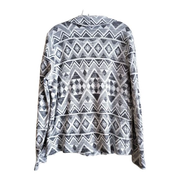 LUCKY BRAND Women's L Jacket Blazer Knit Button Up Black White Collared Bust 38" - Picture 7 of 7